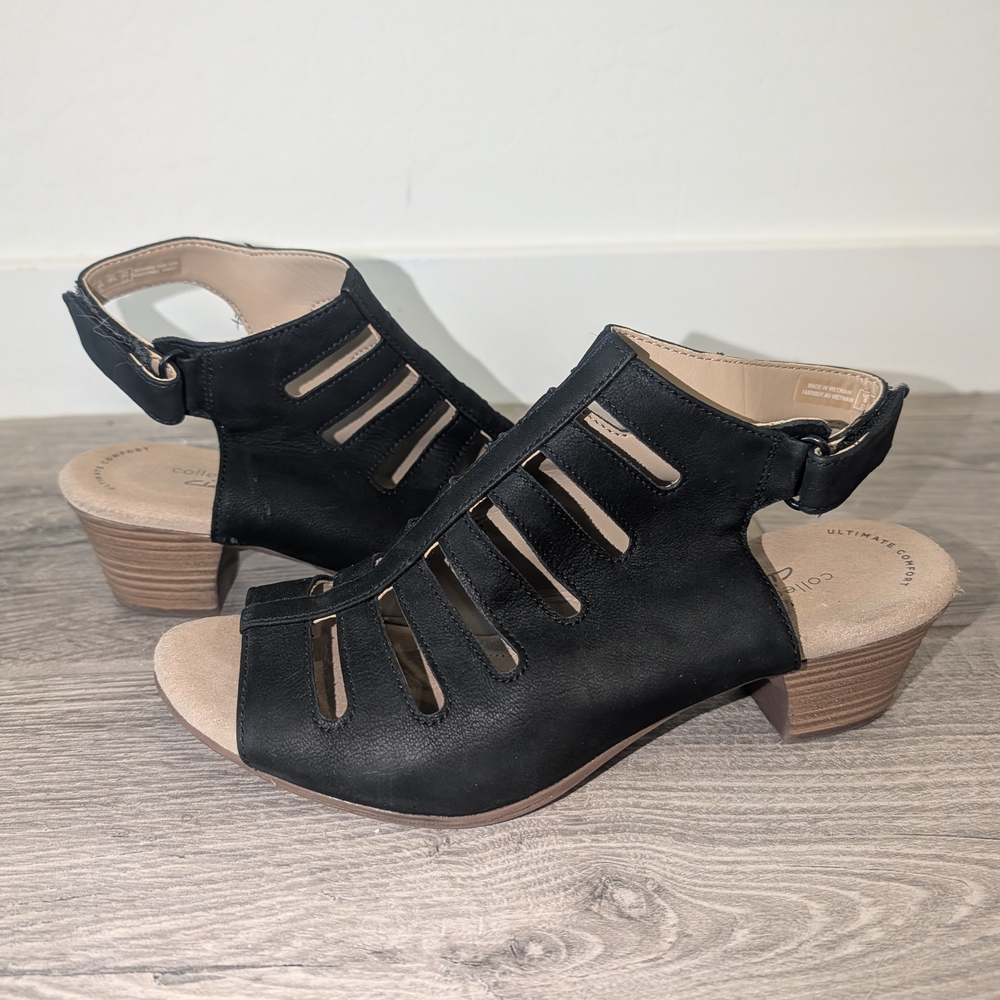 Clarks Black and Tan Women's Sandals